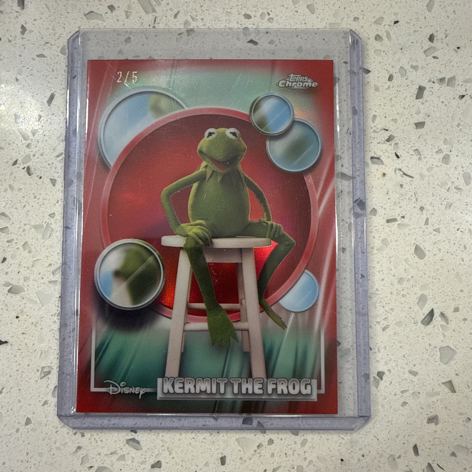 2026 Topps Chrome Disney Kermit La Rana Vero Rifrattore Rosso /5