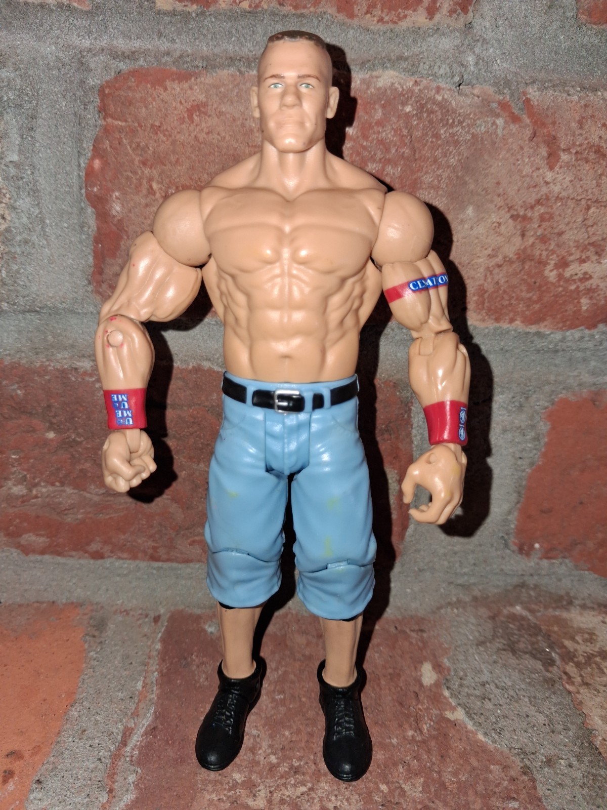 Mattel WWE John Cena Basic Wrestling Action Figure Cenation Red Armband Vtg Wwf
