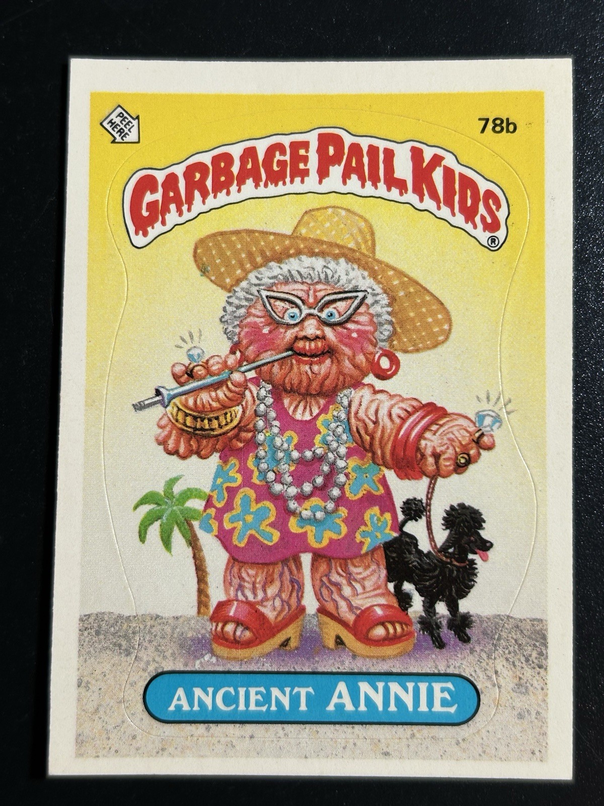 Carta Topps Garbage Pail Kids 1985 GPK Serie 2 OS2 78b Antica Annie Pack Fresca