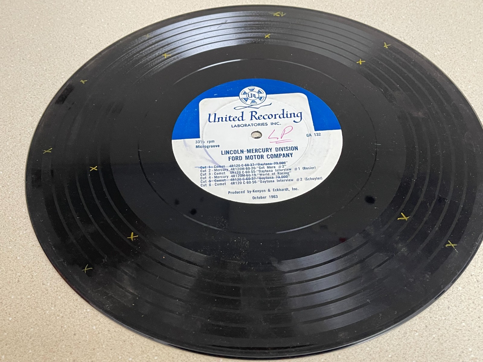 Vintage Ford Radio Commericals LP United Recording - Hollywood 1963