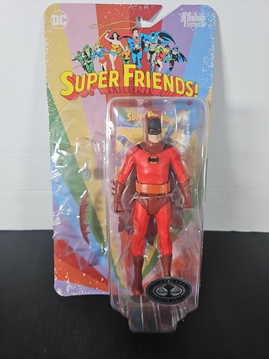 DC Retro Super Friends Mcfarlane Toys Modellino Batman (Rosso) 6" Platino