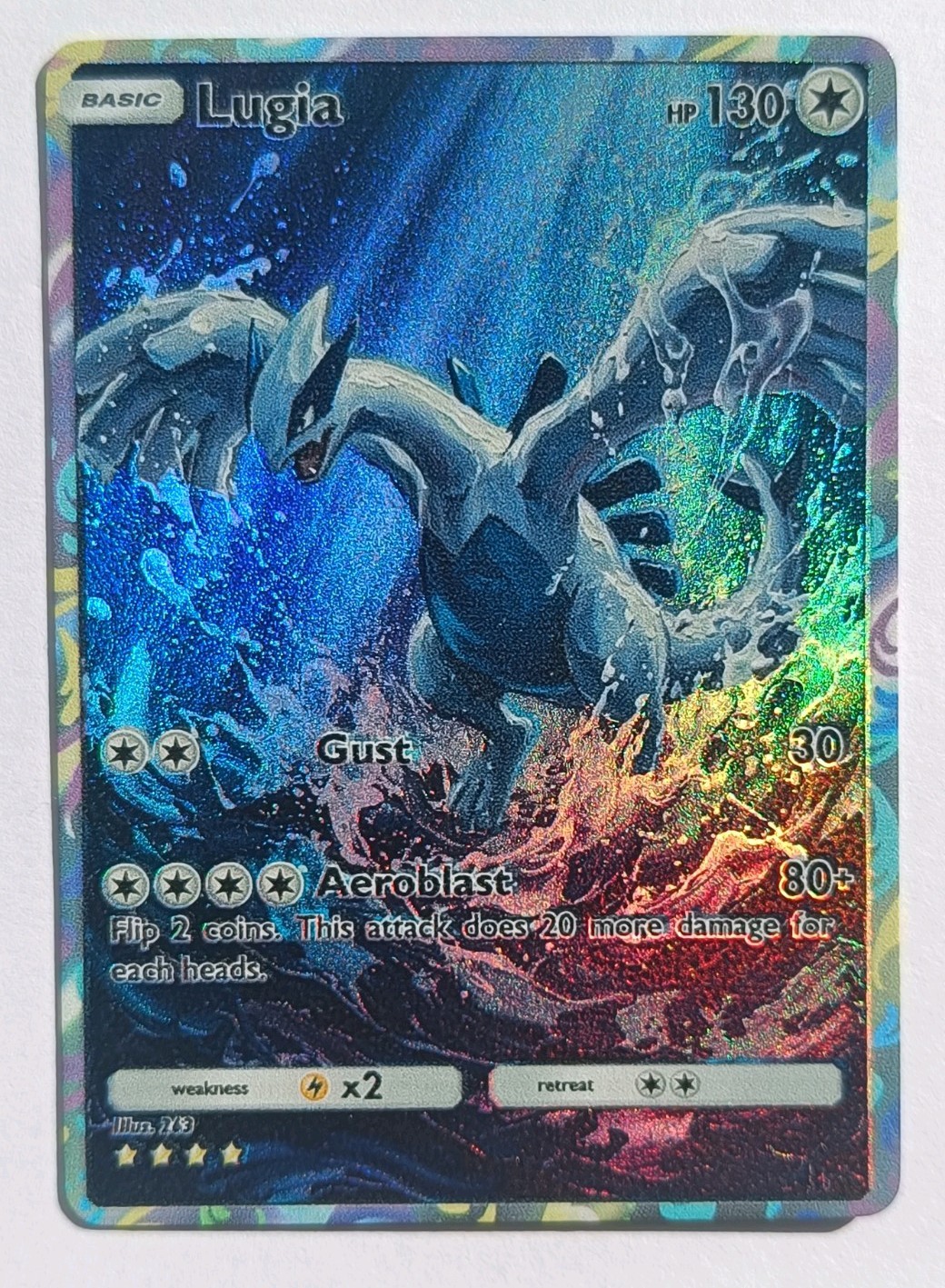 Lugia Full Art Holo Pokémon Card Custom Display Piece