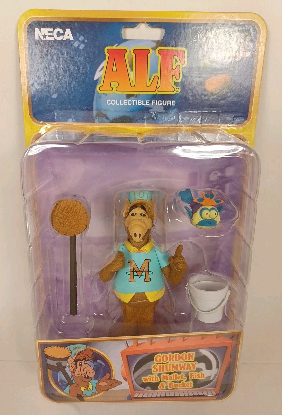 Figurina Neca Toon Alf Gordon Shumway Mallet Fish & Bucket nuova sigillata da collezione
