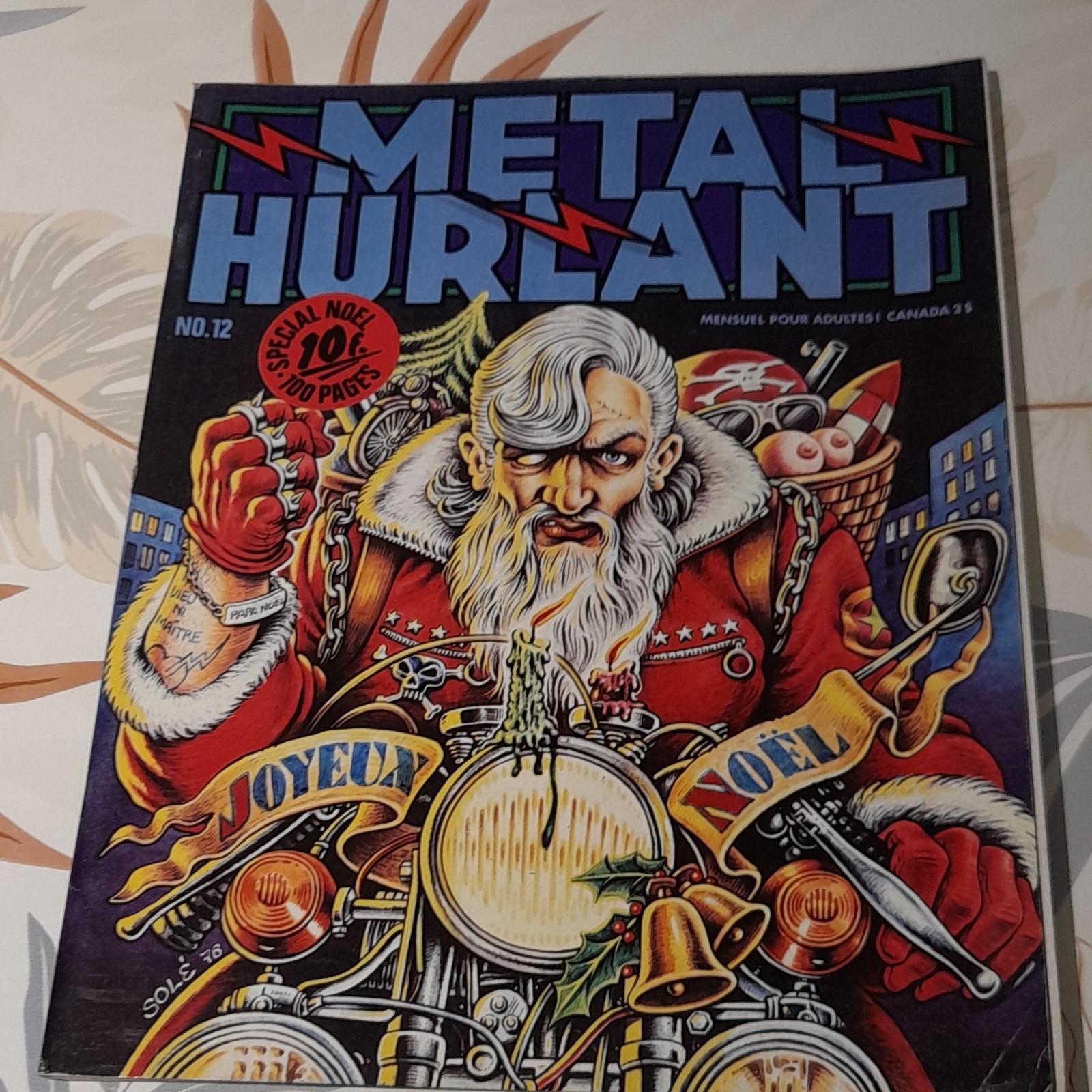 Métal Hurlant n°12 Spécial Noël couverture Philippe Druillet La Nuit couleur