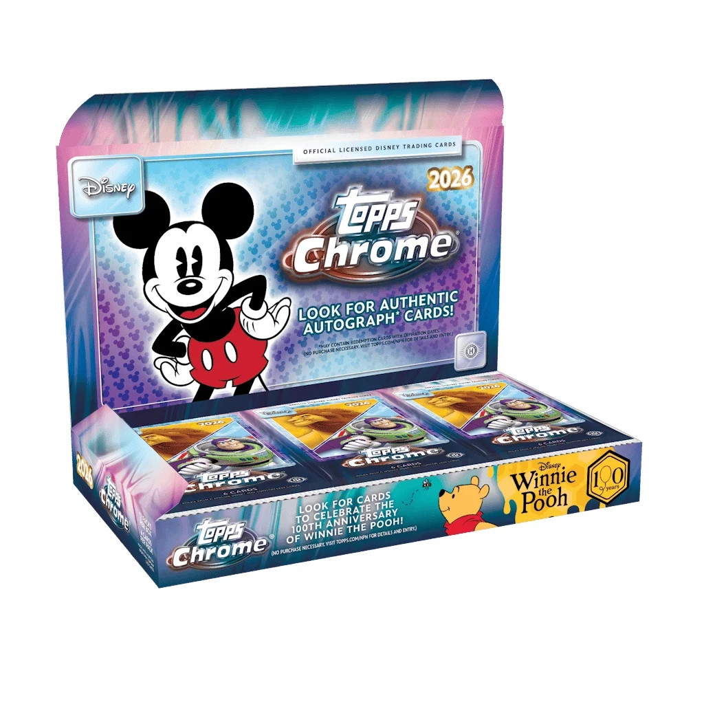 2026 Topps Chrome Disney Factory Scatola sigillata per hobby in mano spedizione veloce!