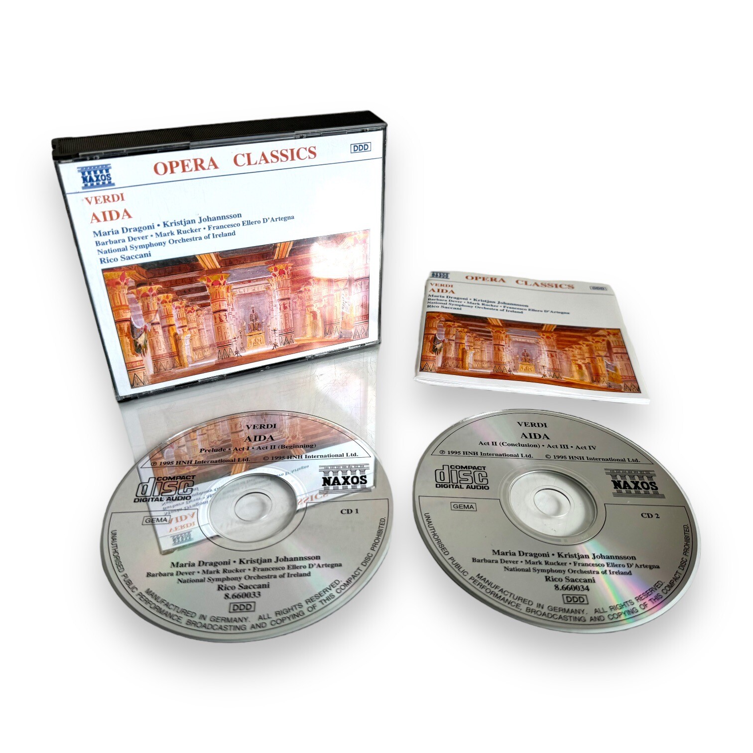 Verdi Aida – Naxos Opera Classics 2 CD Album 1995 Saccani 8.660033-4