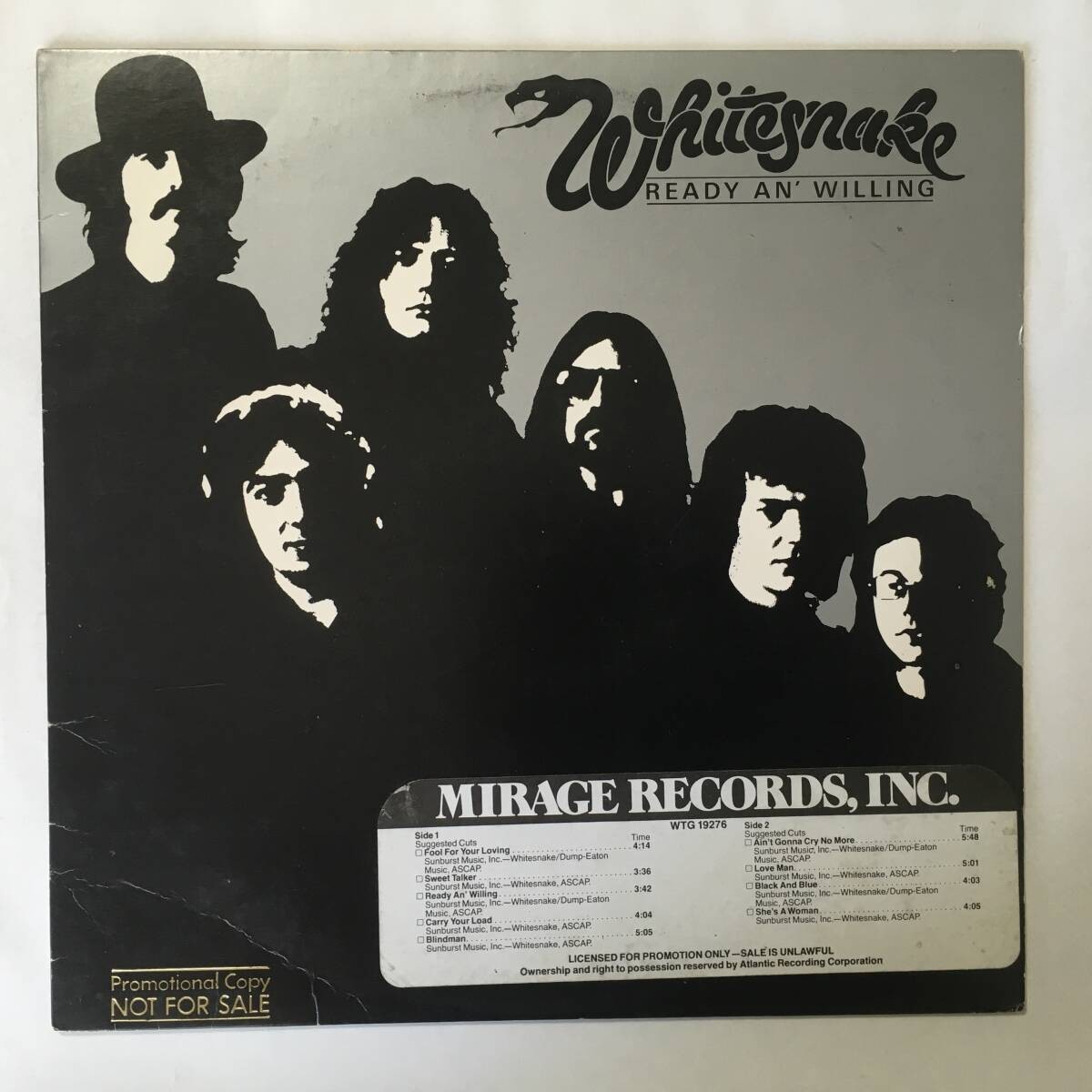 US PROMO WHITESNAKE READY AN' WILLING US pressing