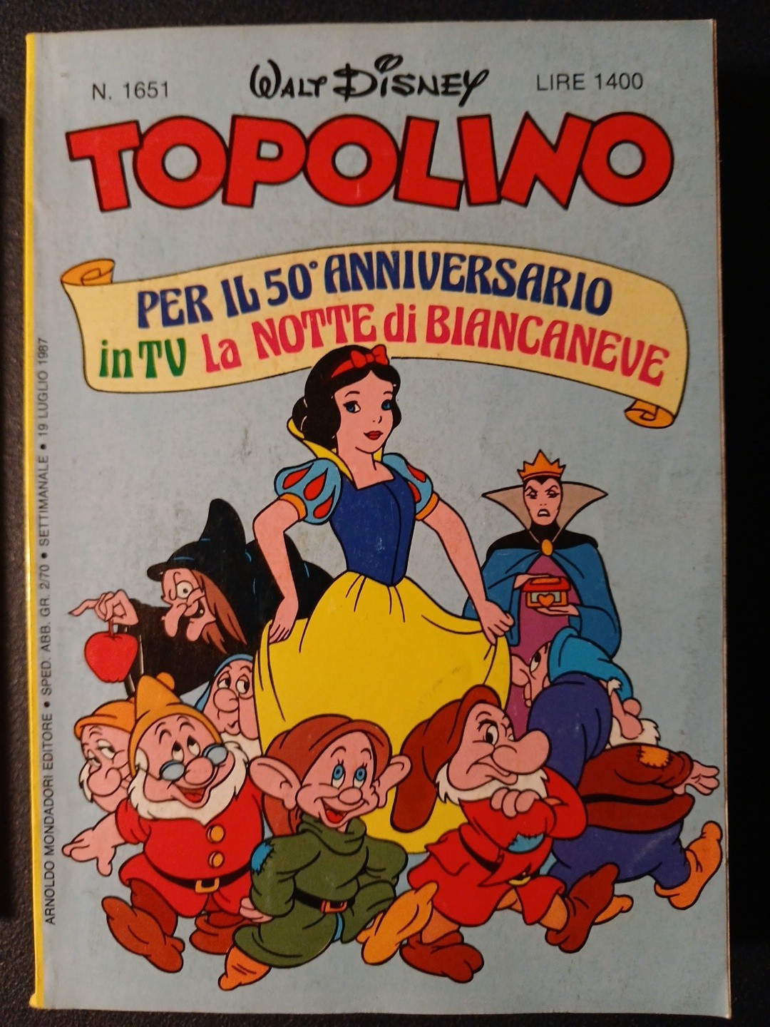 Topolino nr.1651 (edizioni Mondadori,1987)