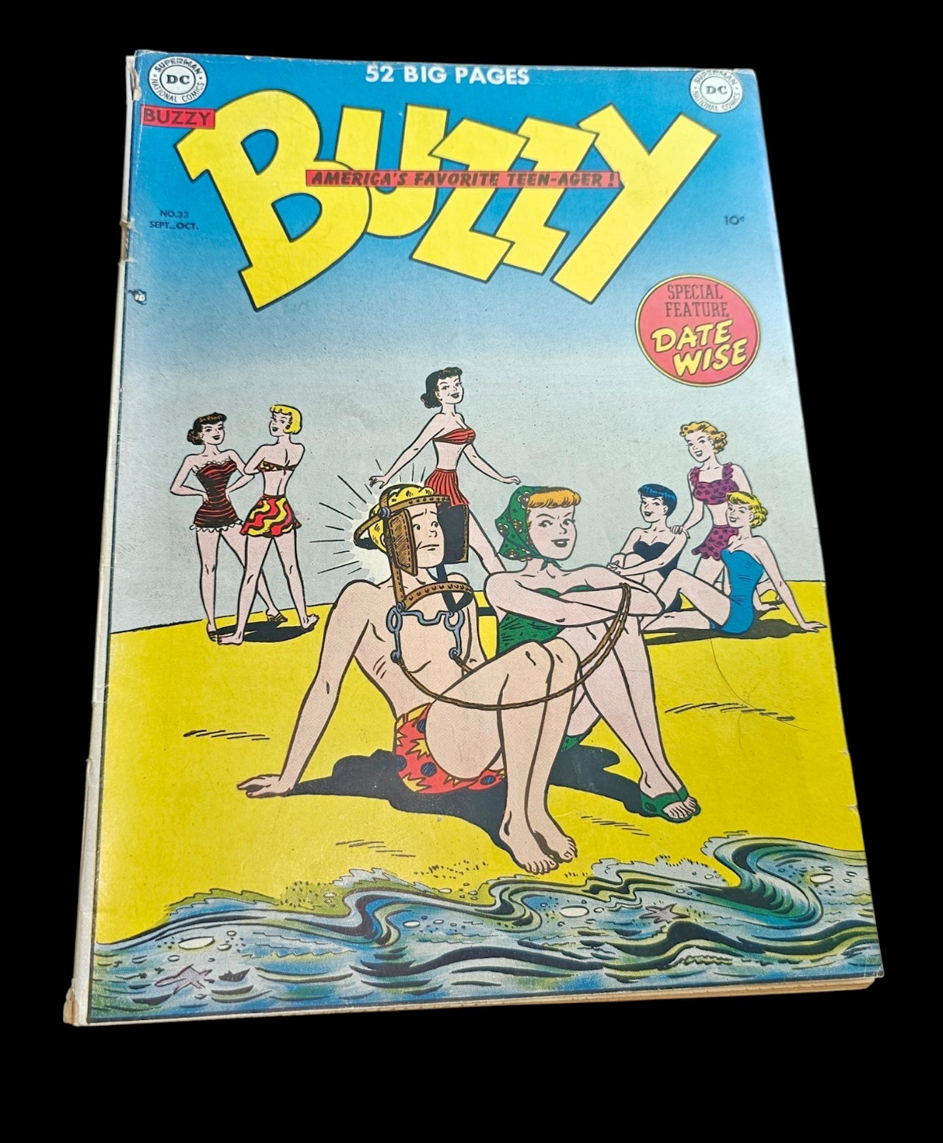 Buzzy #33 (settembre-ottobre) 1950) HTF DC Comic - Copertina scena di spiaggia