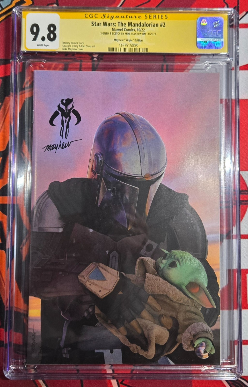 STAR WARS: THE MANDALORIAN #2 CGC SS 9.8 MIKE MAYHEW VIRGIN EDITION