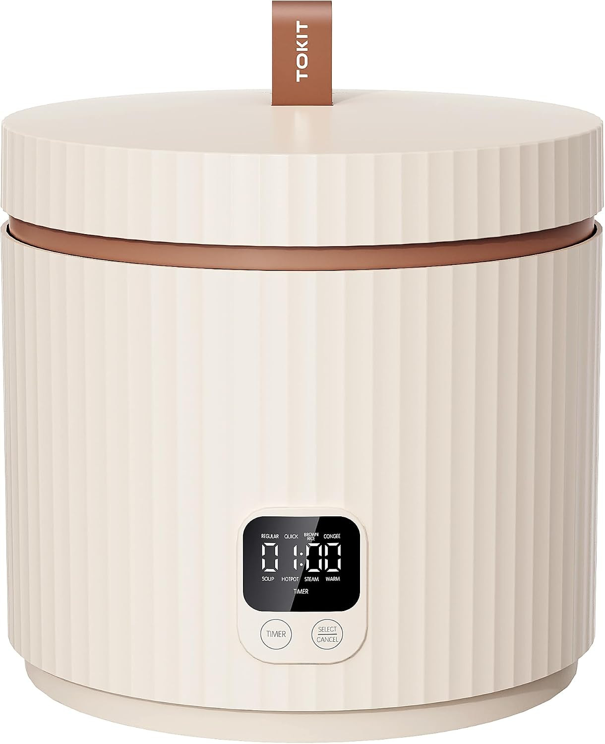 Cuociriso PRO 1,5L Rice Cooker Mini, Risottiera Elettrica Beige