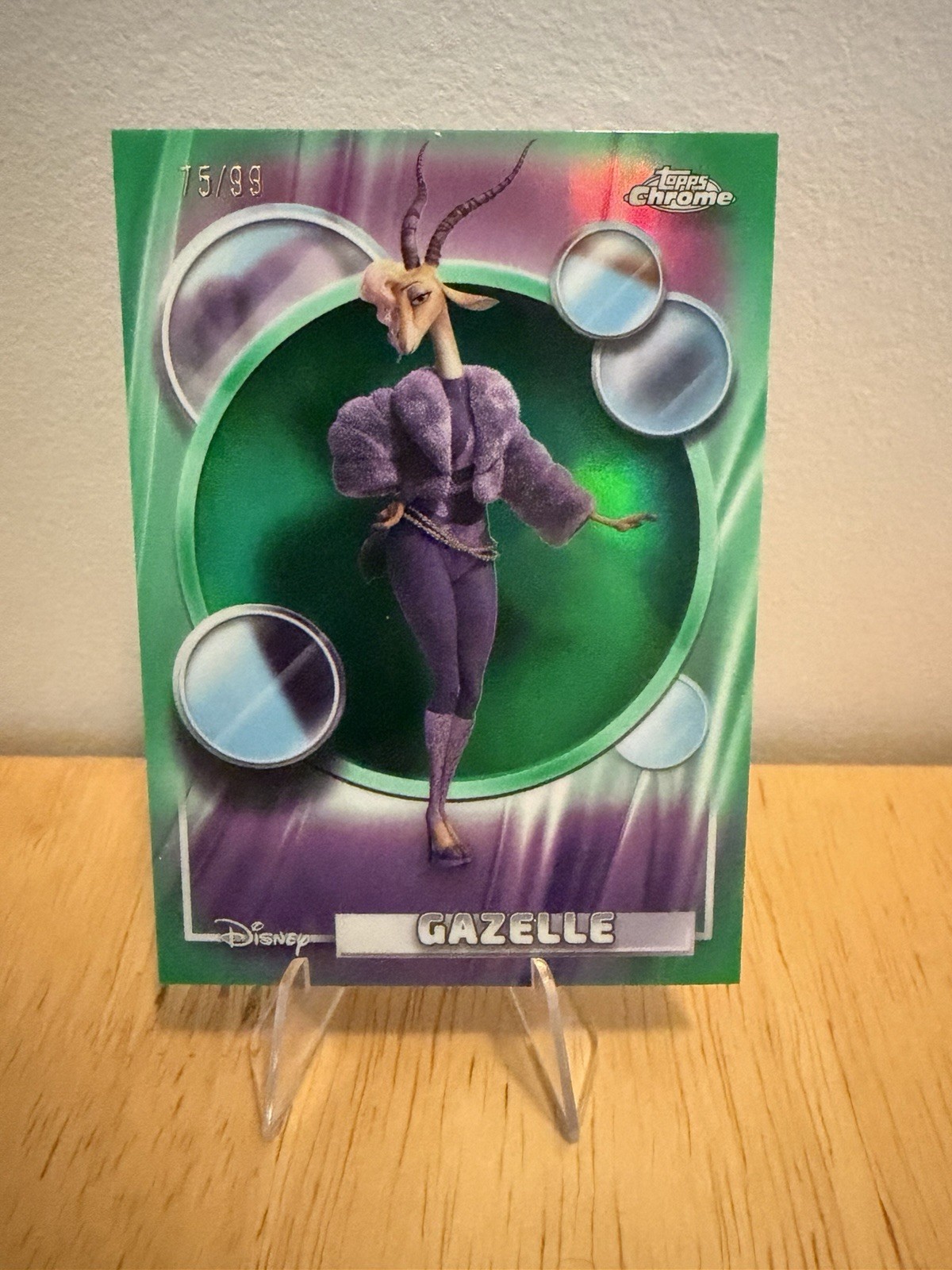 2026 Topps Chrome Disney Gazelle rifrattore verde /99