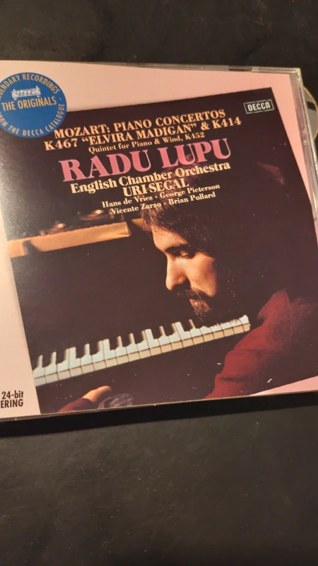 Mozart 2 Concertos N°21 N°12 Quintette K 452 Radu Lupu English Chamber Orchestra Uri Segal Decca