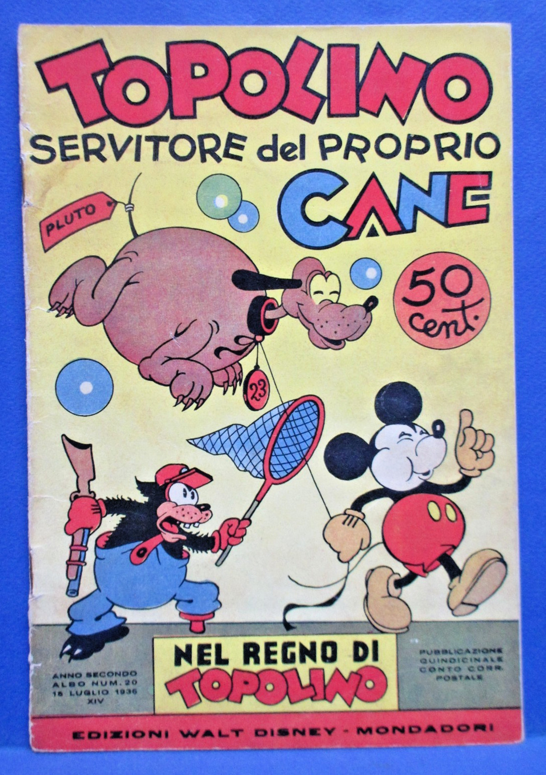 TOPOLINO SERVITORE CANE Nel Regno di Topolino 20 DISNEY MONDADORI 1936 ottimo !!