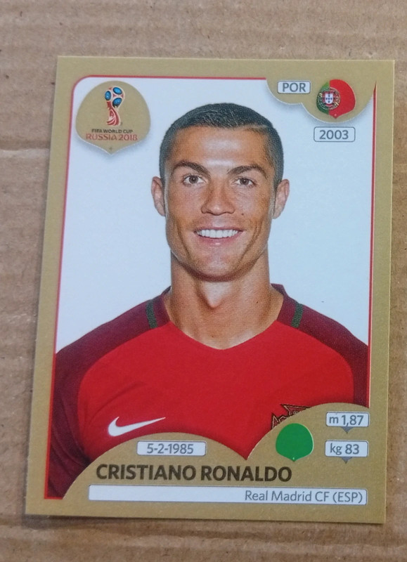 130 Cristiano Ronaldo Portugal cromo sticker cr7 gold edition Suiza Panini Mundial Rusia 2018