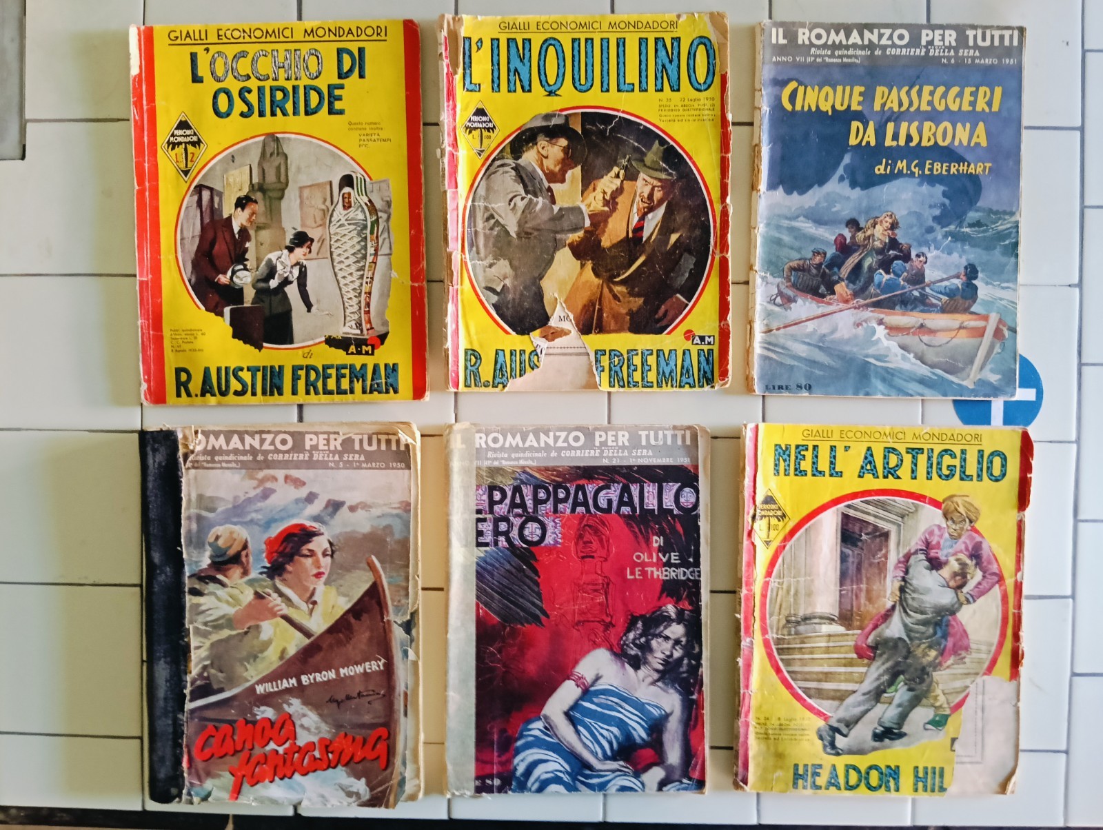 Lotto 6 Romanzi & Gialli Mondadori anni ’30–’50 – Edizioni storiche vintage