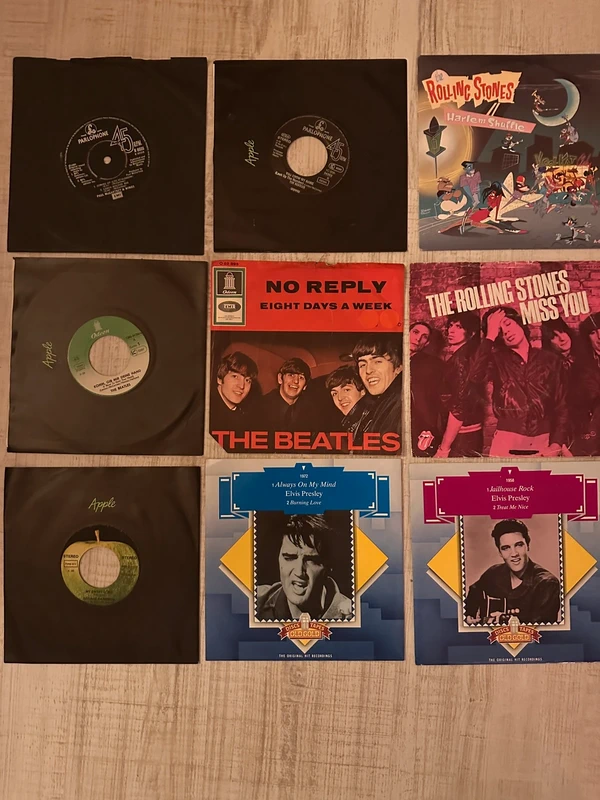 Vinyl Schallplatten 7inch Singles Rolling Stones Beatles Elvis George Harrison
