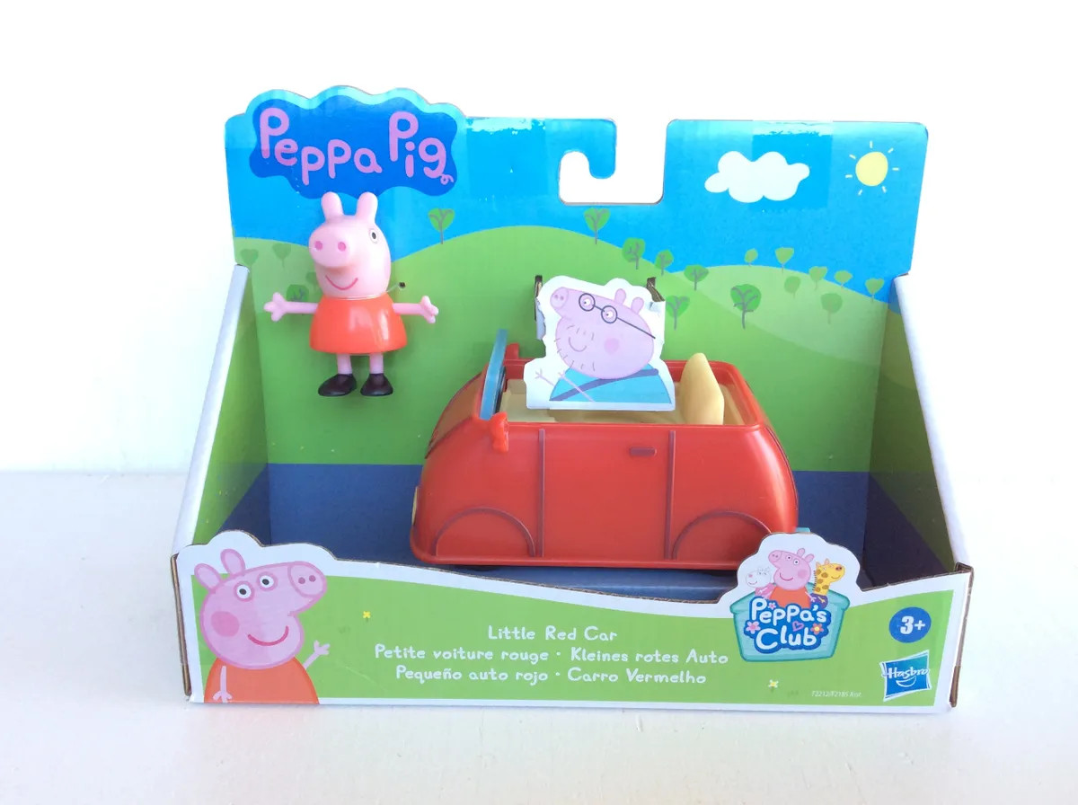 Modellino PEPPA PIG papà maiale piccola auto rossa e peppa
