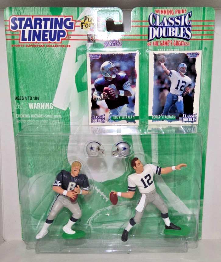 1997 TROY AIKMAN ROGER STAUBACH DALLAS COWBOYS FORMAZIONE INIZIALE DOPPIO CLASSICO