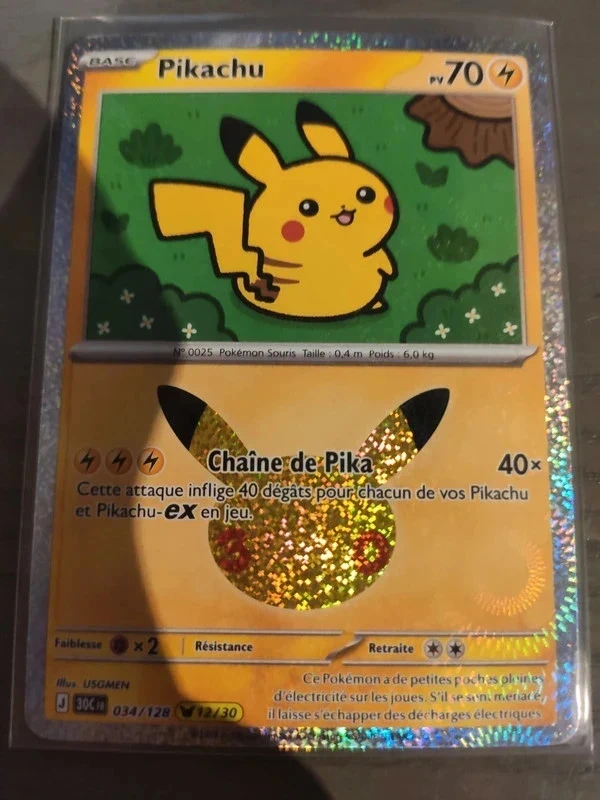 Pikachu 034/128 12/30 30ans