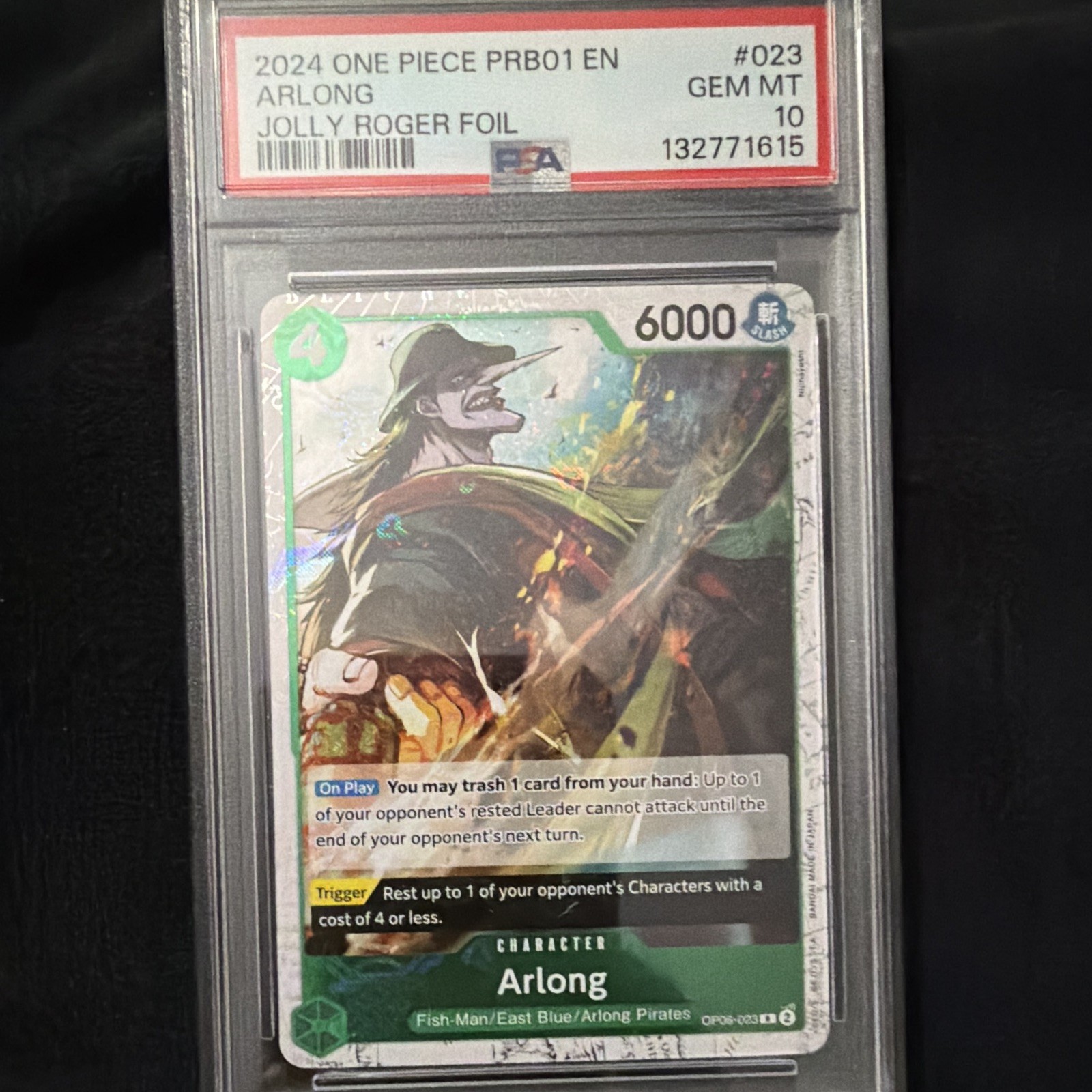 2024 One Piece Prbo1 En Arlong Jolly Roger Foil PSA Gem Mint 10