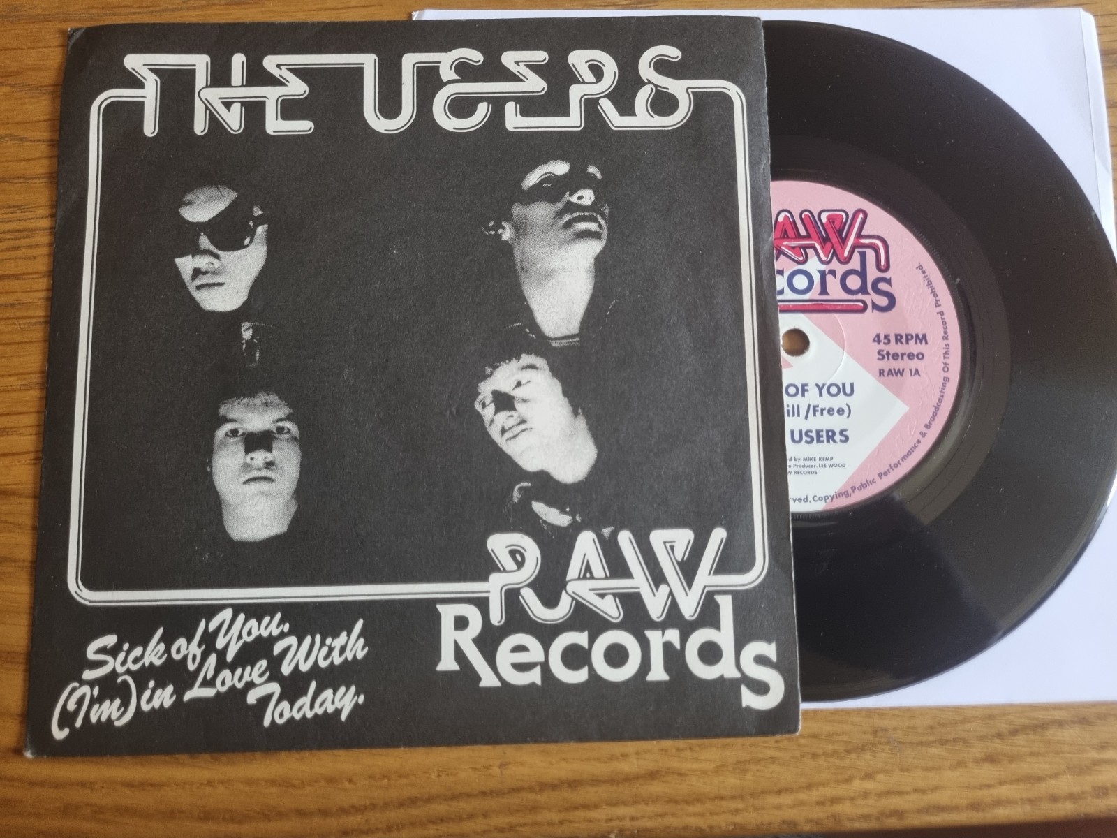 The Users – Sick Of You 1977 Raw Records RAW 1 First Pressing CRS Cut Punk 7”