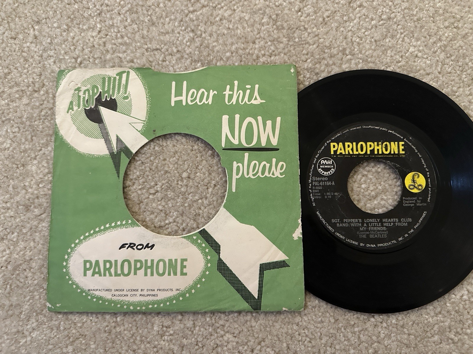 The Beatles 45 rpm Philippines 7" Sgt Pepper’s Lonely Hearts Club