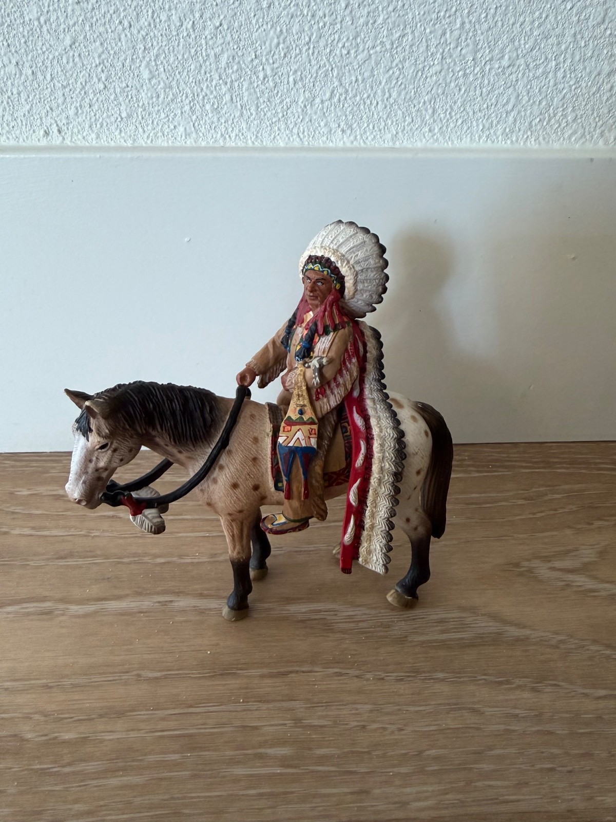 Schleich World American Frontier 2006 70300 Sioux capo a cavallo figurina