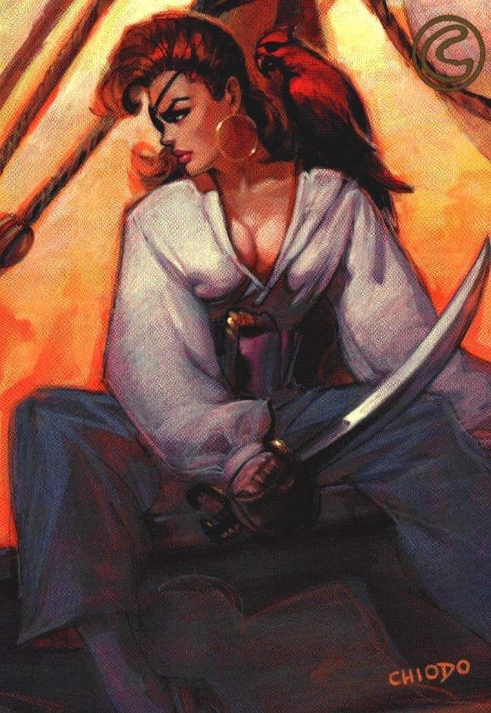 Shiver Me Timbers, Art of CHIODO 1995 GGA Fantasy Sci-Fi Trading Card