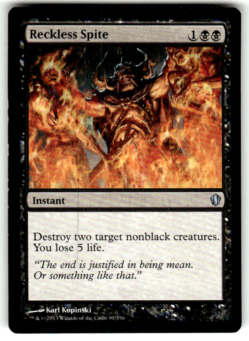 Reckless Spite Commander 2013 91 U Magic: The Gathering quasi nuovo
