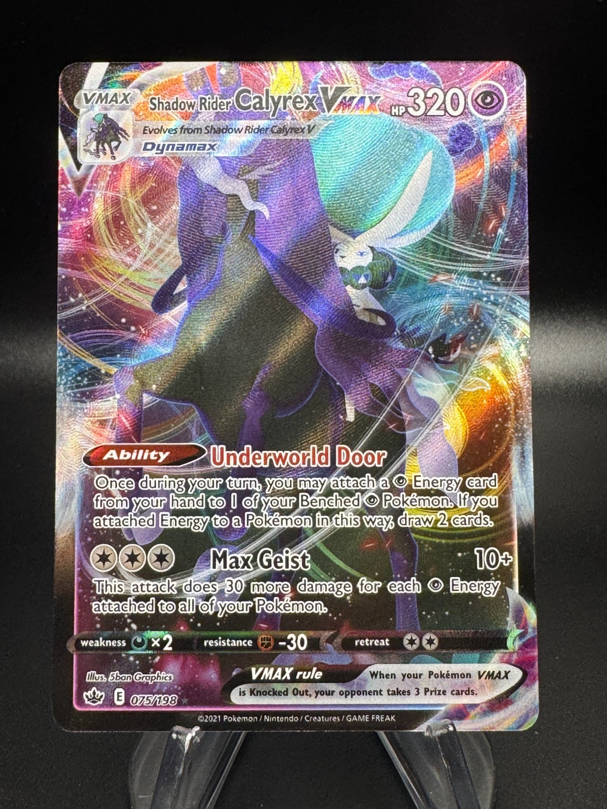 Pokemon Scudo Spada Regno Ghiacciante SHADOW RIDER CALYREX VMAX Ultra Rara 075/198