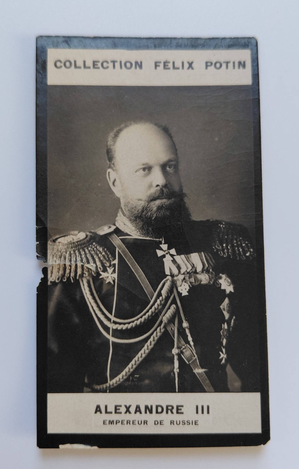 Felix Potin Alessandro III imperatore Russia Romanov antica carta commerciale c1900