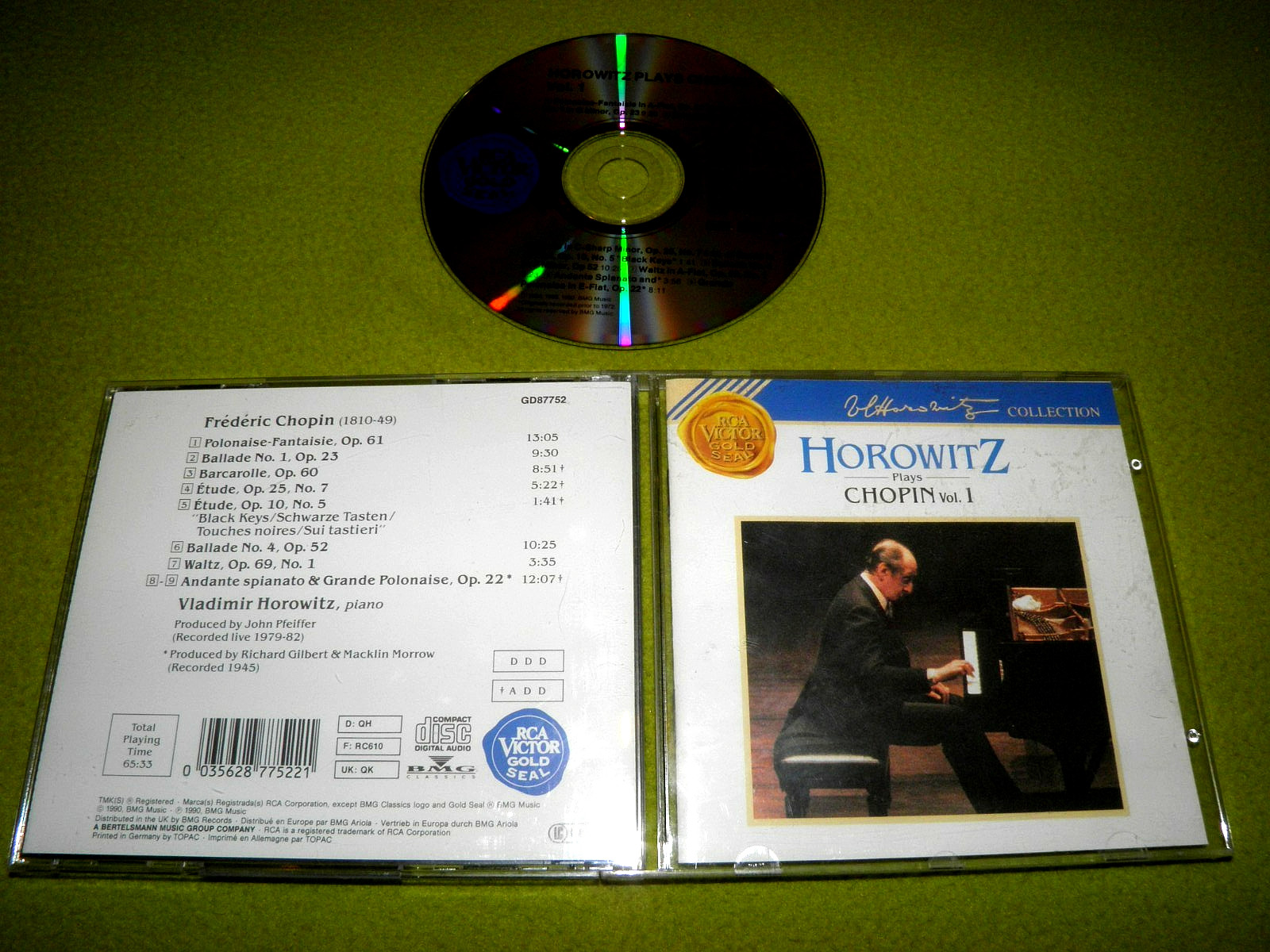 Horowitz Plays Chopin Vol. 1  - Vladimir Horowitz IMPORT 1990 Remastered RCA CD