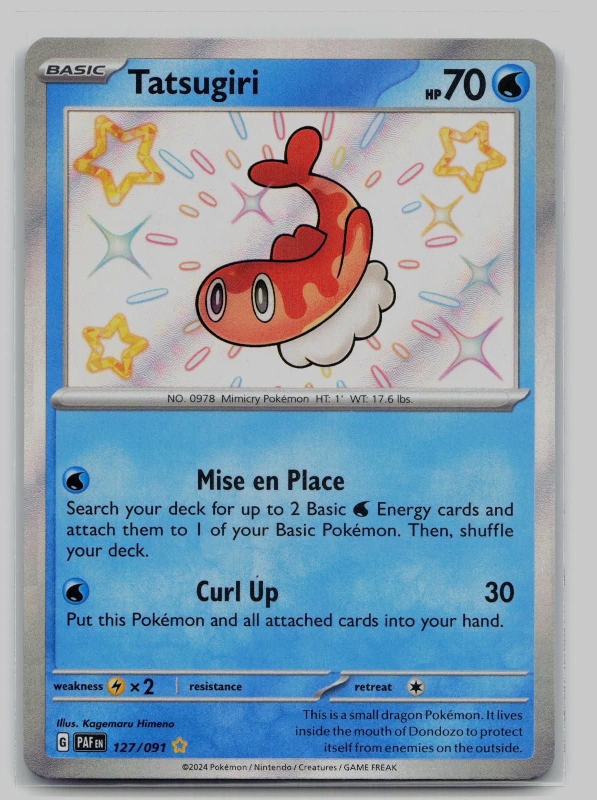 Tatsugiri 127/091 Shiny Rare Paldean Fates Pokemon Holo Near Mint