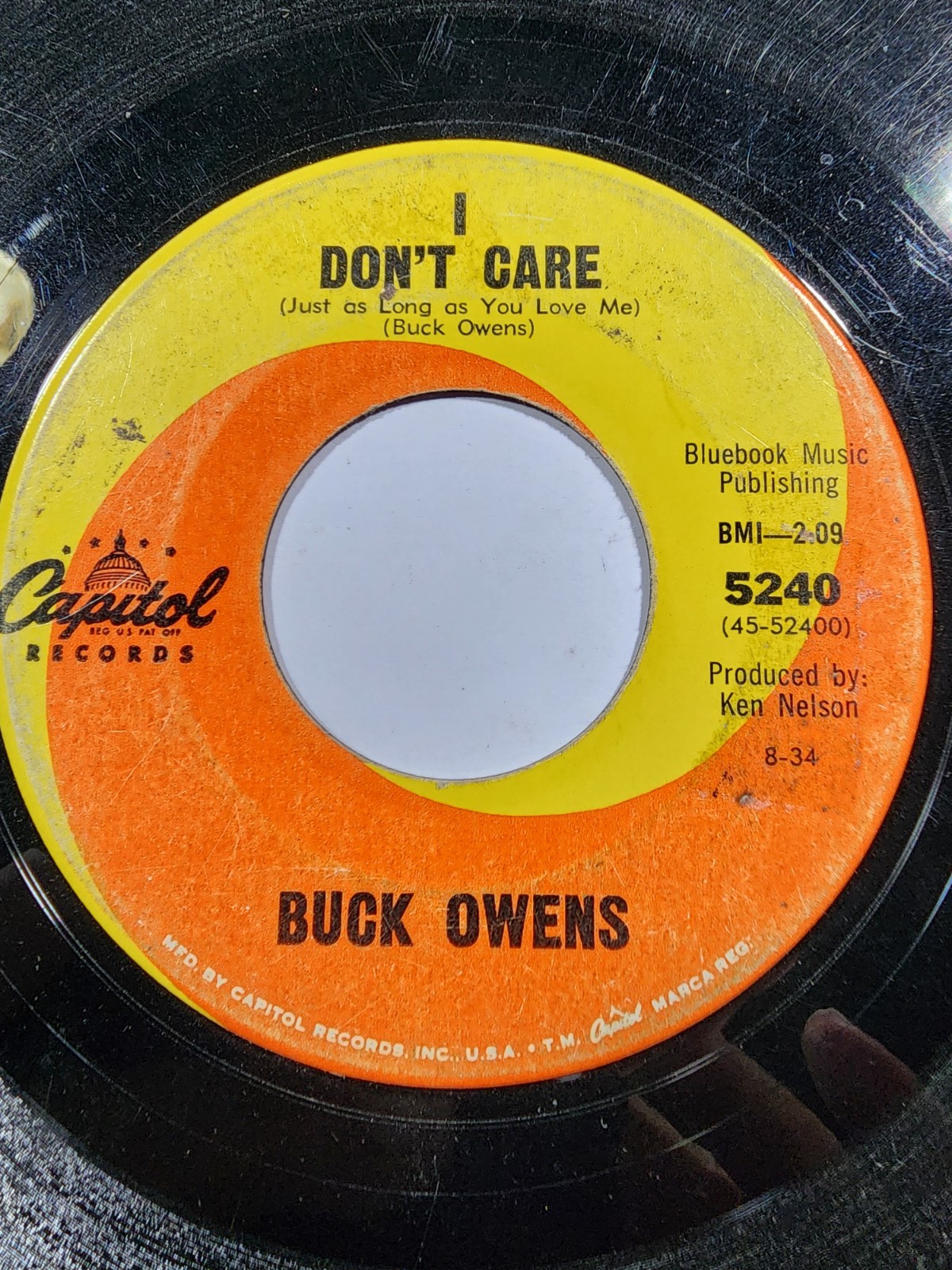 Buck Owens I Don't Care/Don't Let Her Know 45 RPM GOOD F9