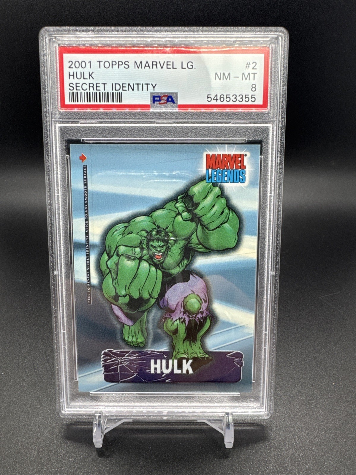 2001 Topps Marvel Legends #2 Hulk Secret Identity 2 Of 5 PSA 8
