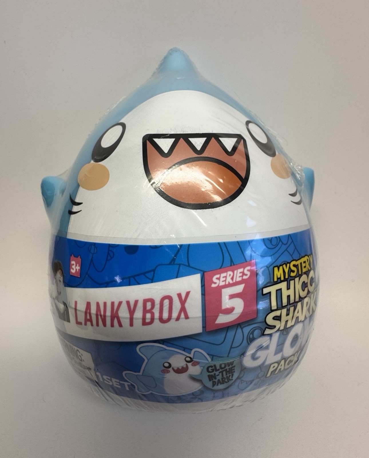 LankyBox Serie 5 Mystery Thicc Shark Glow Egg Toy Figure Pack Glow in the Dark
