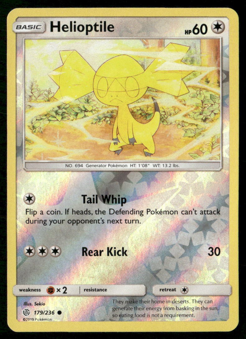 Helioptile 179/236 Eclissi Cosmica Comune Pokemon Reverse Holo Giocato Leggermente