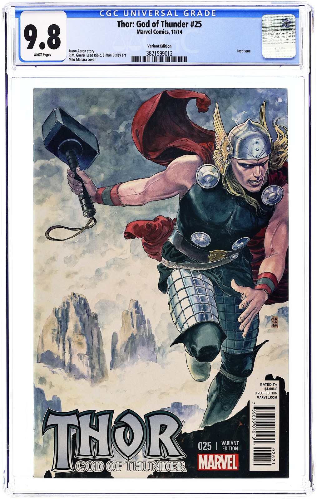 Thor God of Thunder #25B Manara 1:25 variante CGC 9.8 2014 3821599012