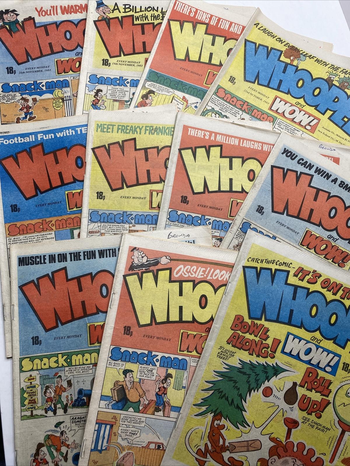 11 x VINTAGE WHOOPEE! COMICS  Job Lot / Bundle from 1983