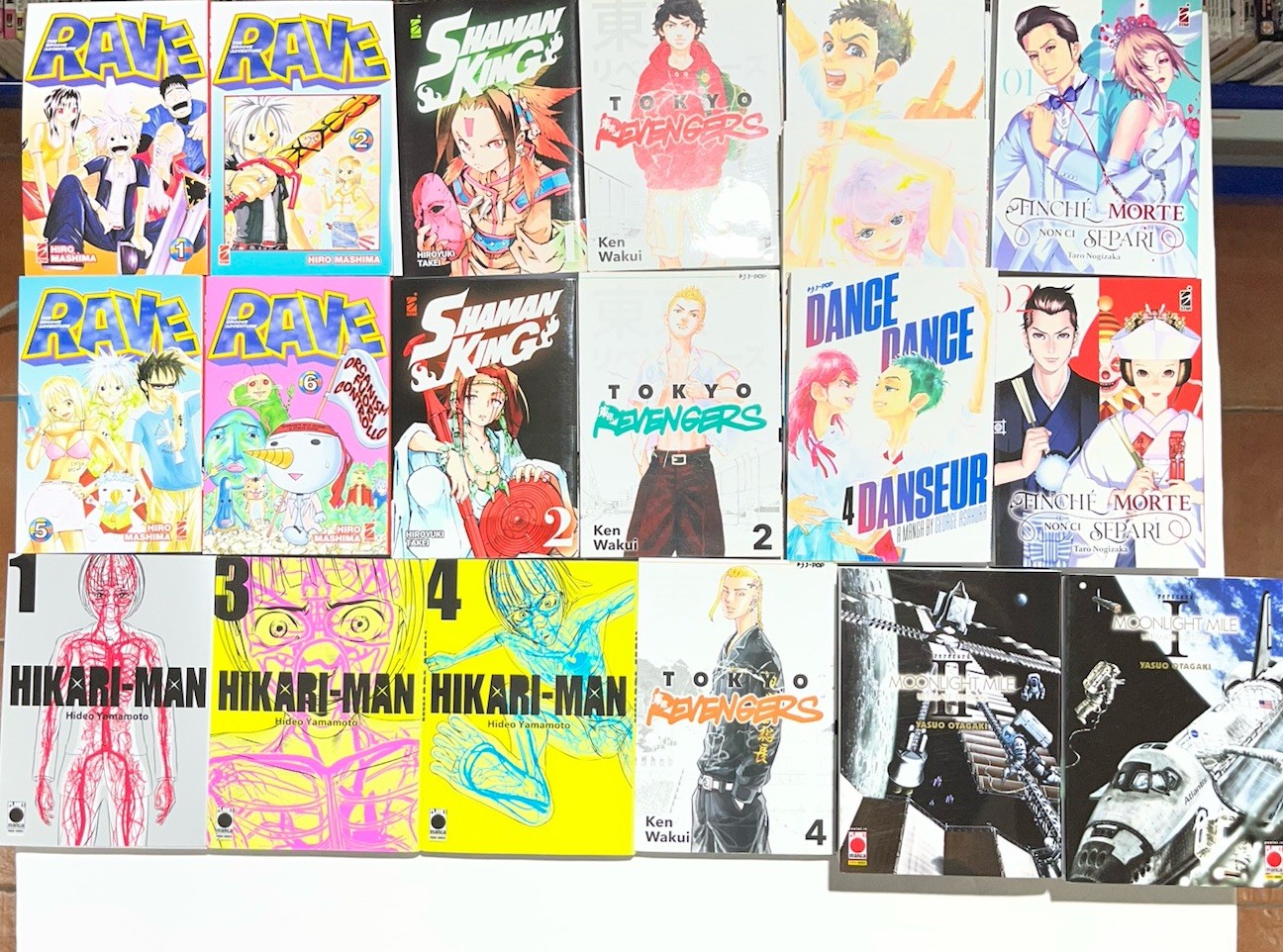 Lotto 19 Manga RAVE Shaman King Tokyo Revengers Hikari-Man NUOVI