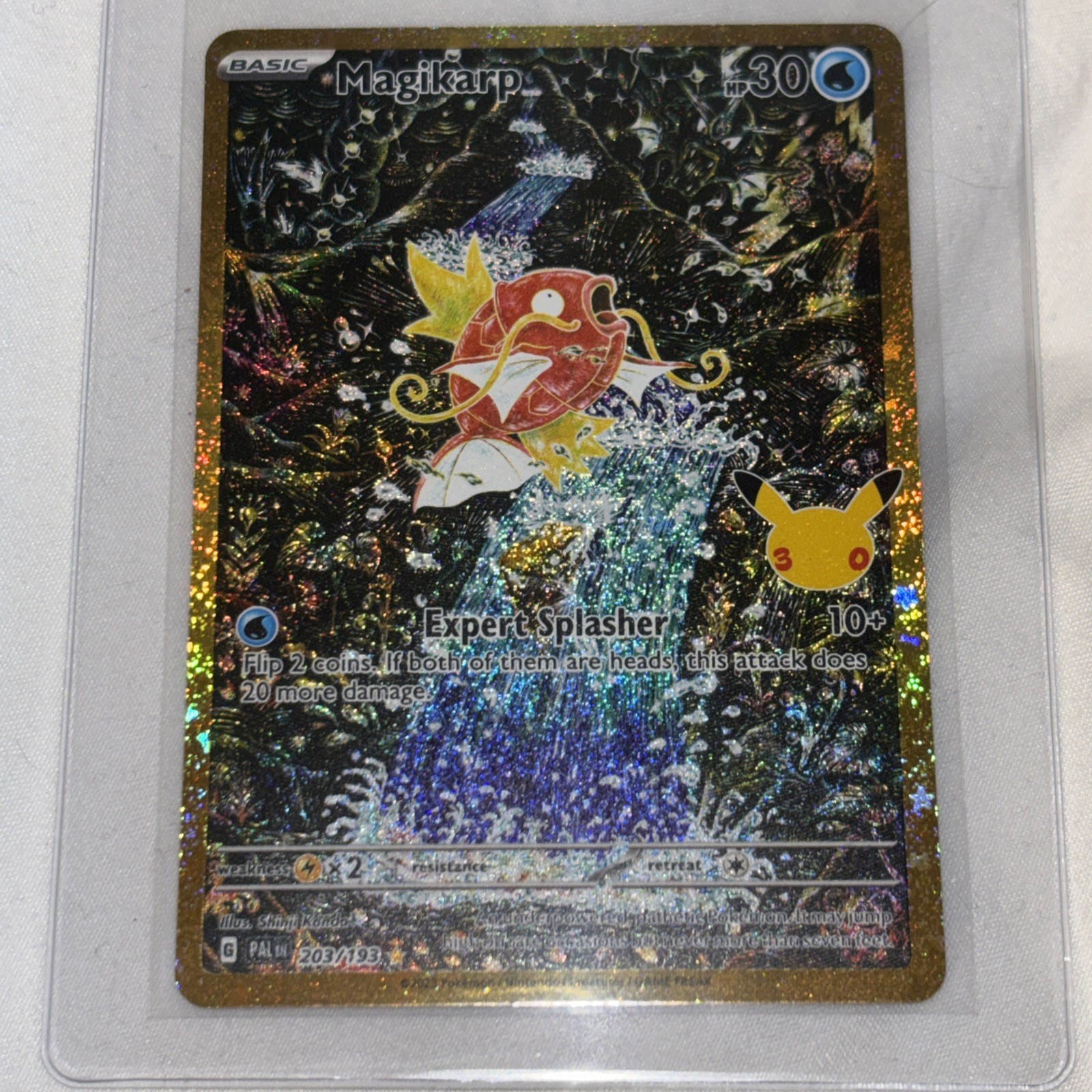 30th Anniversary Pokemon Magikarp IR Full Art Holo Sv02 Paldea Evolved 203/193