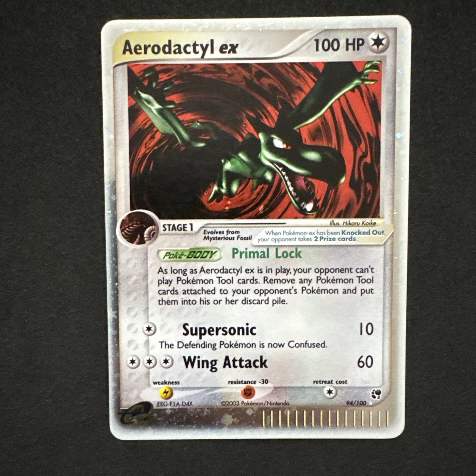 Aerodactyl ex 94/100 Tempesta di Sabbia Holo Pokemon