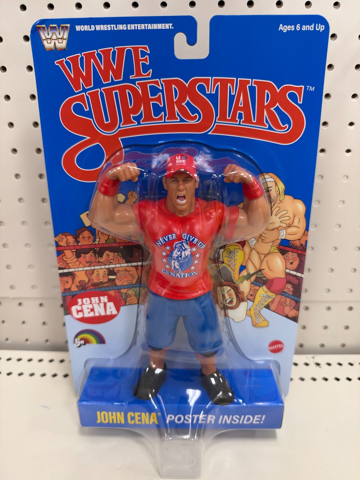 Mattel LJN WWE Superstars John Cena 8" Figura Carta Blu 2025 NUOVO SIGILLATO Poster
