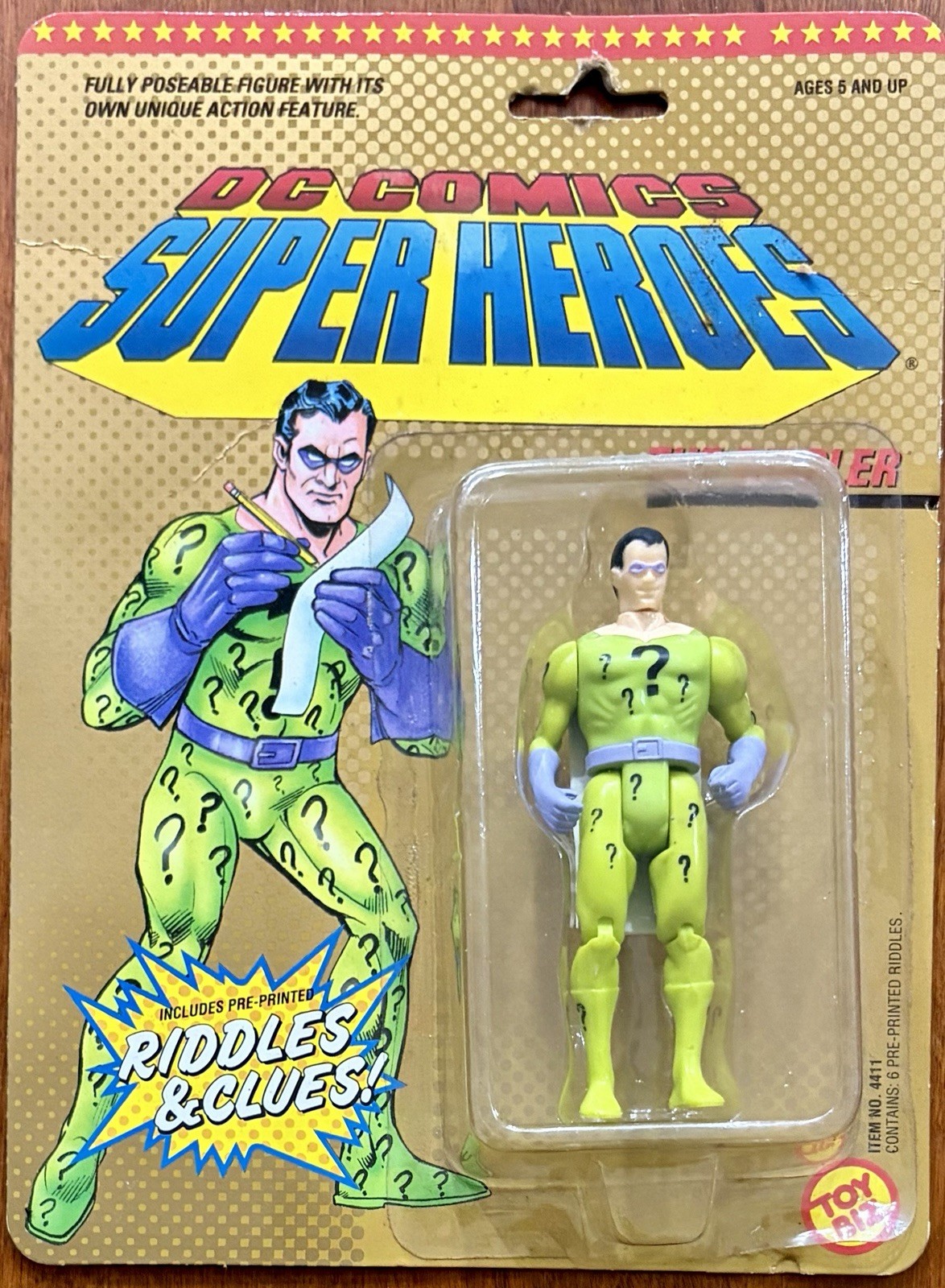 Modellino Toy Biz DC Comics Super Heroes The Riddler 1989 nuovo sigillato vintage