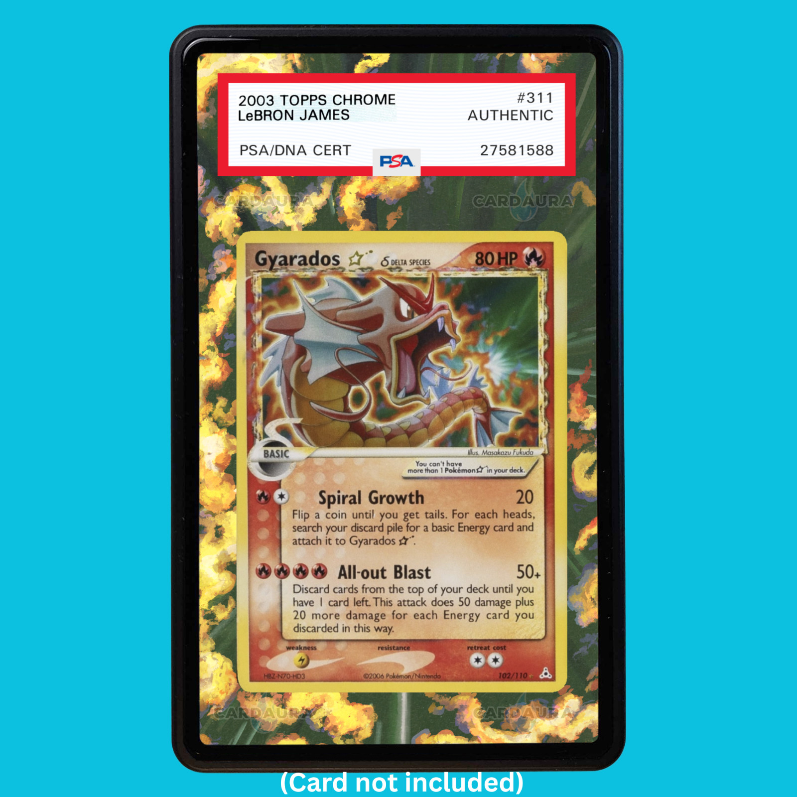 Gyarados Gold Star 102 Pokemon Deoxys Graded Display Case