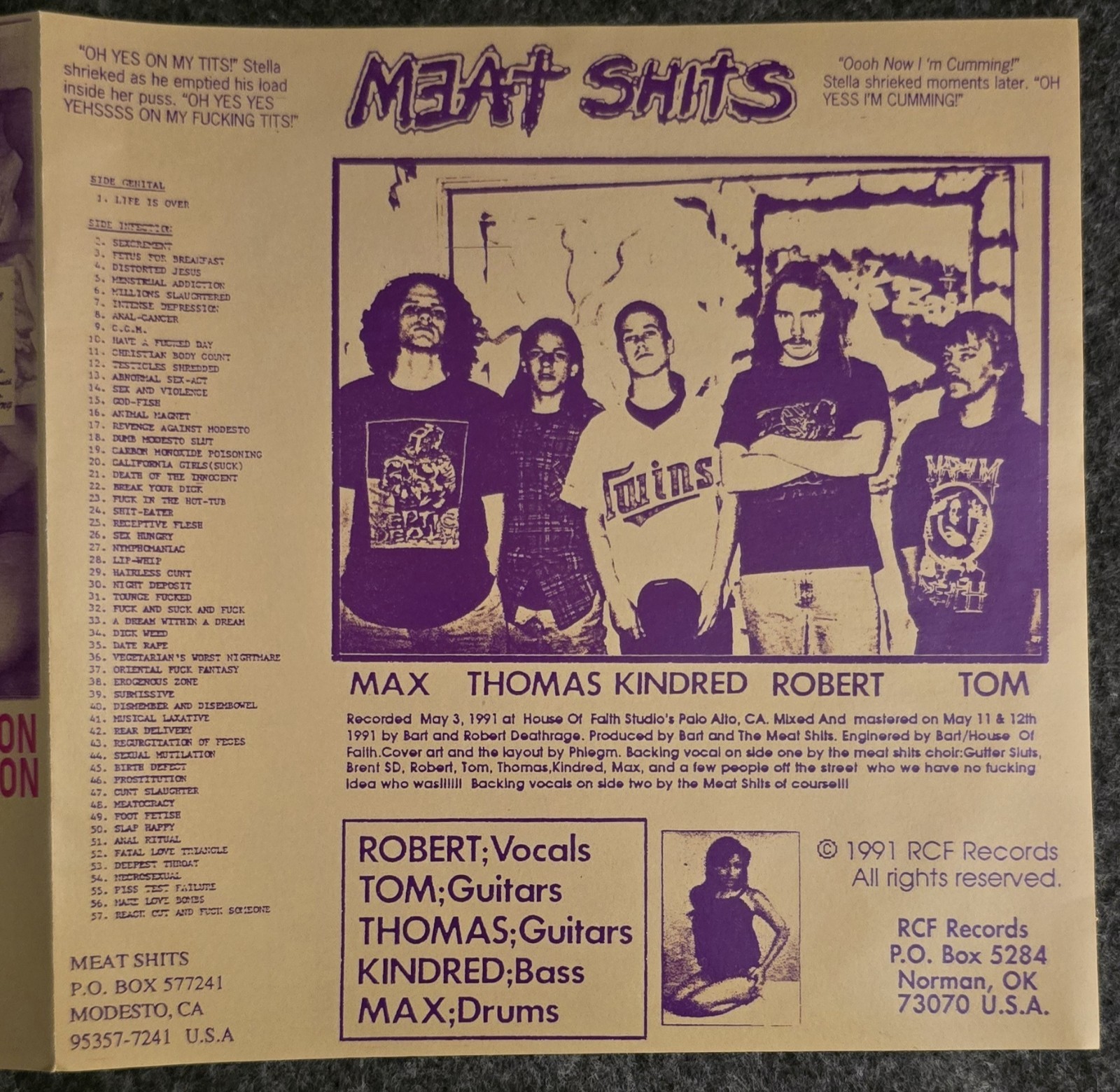 Meat Shits Genital Infection 7" 2021 Morbid Classics Pic Disc Grindcore VG+/VG+