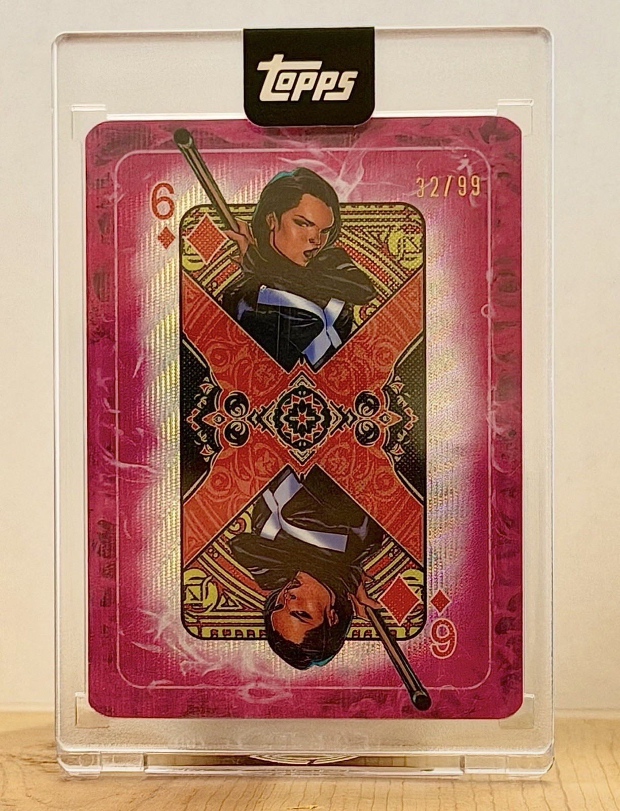 Psylocke 2025 Topps Marvel Mazzo di Gambit come nuovo /99 #D-6 SSP CASE HIT SIGILLATO