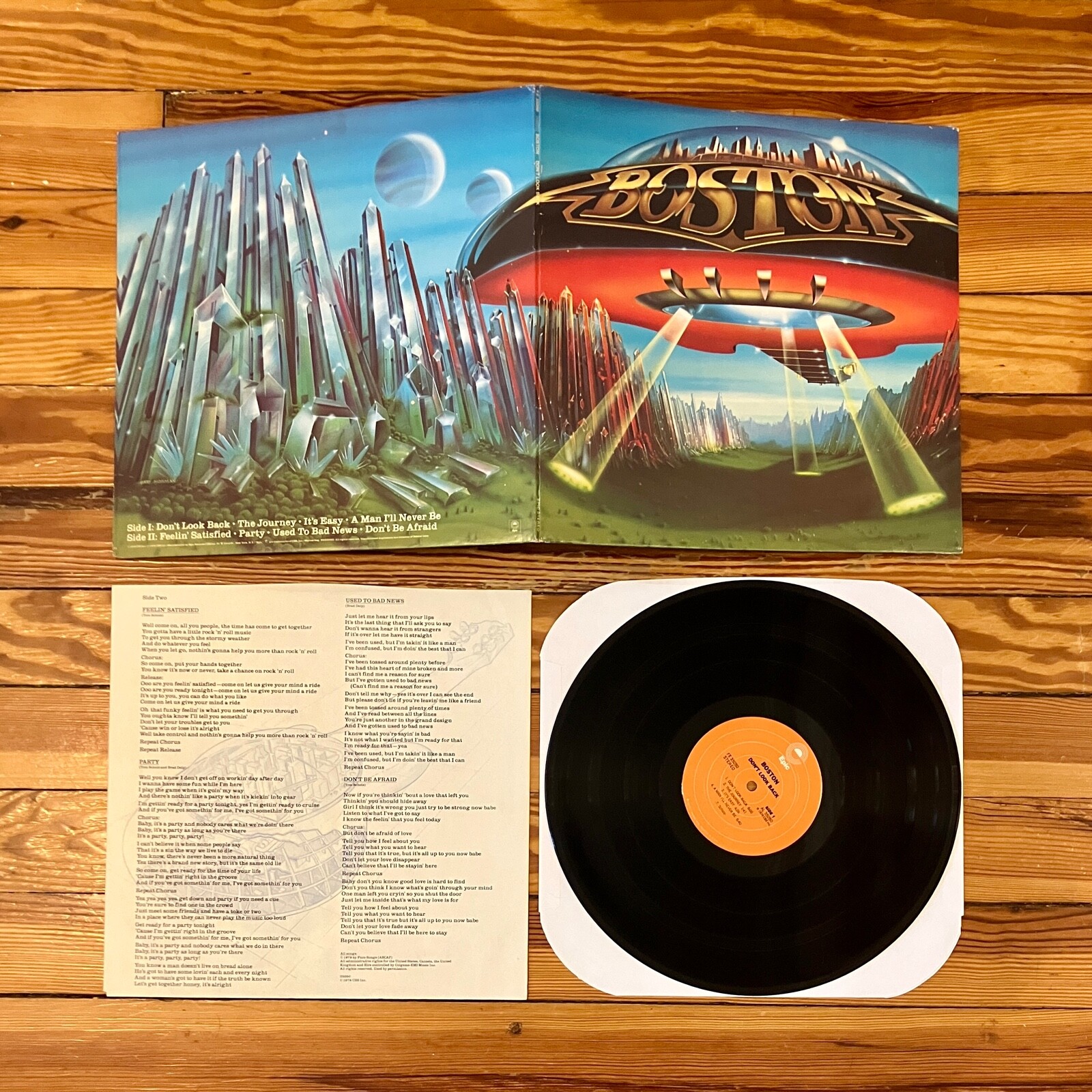 Boston: Don't Look Back LP Vinyl OG Inner US Gatefold 1978 Epic Records NM/VG+