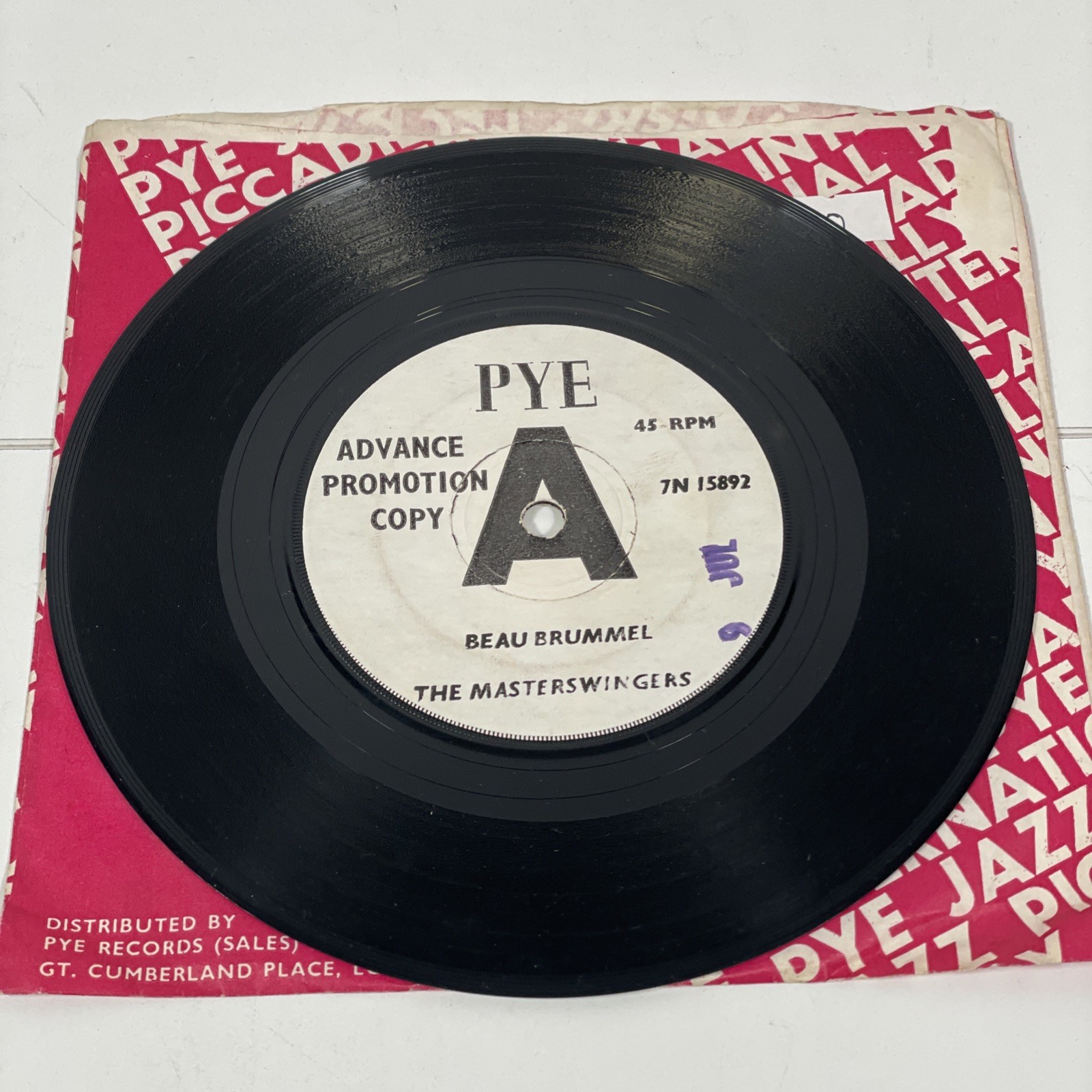 The Masterswingers Beau Brummel 7” Promo Single Vinyl Record 45rpm Mango Market